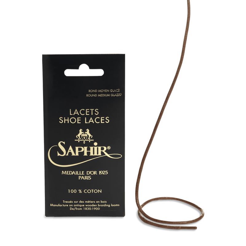 Medium Braided Laces - Tobacco Brown - Saphir Médaille d'Or #colour_34-tobacco-brown