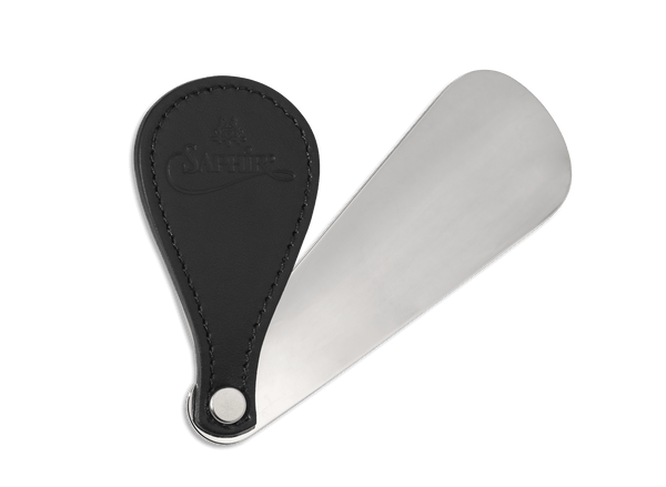 Travel Shoe Horn - Black - Saphir Médaille d'Or #colour_black-leather